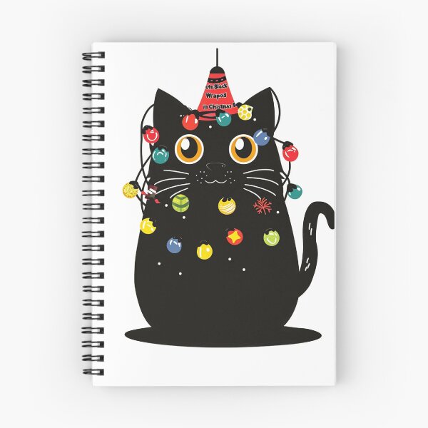 Item preview, Yuletide Glow: Black Cat in Christmas Lights designed and sold by geodedebit.