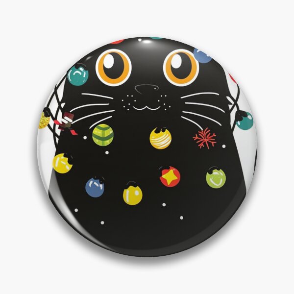 Item preview, Yuletide Glow: Black Cat in Christmas Lights designed and sold by geodedebit.