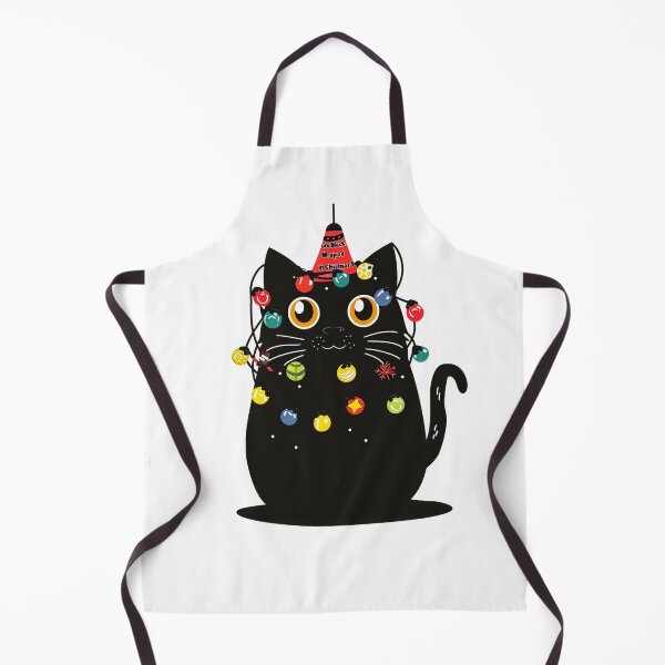 Item preview, Yuletide Glow: Black Cat in Christmas Lights designed and sold by geodedebit.