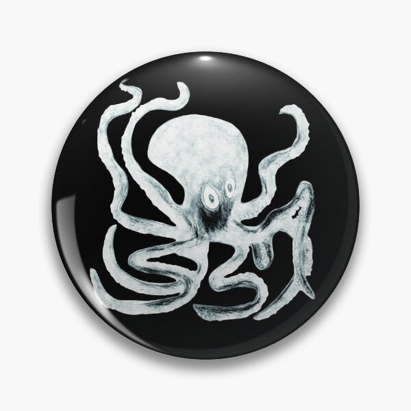 Item preview, Creepy Black and White Octopus designed and sold by TheWorldFamous.