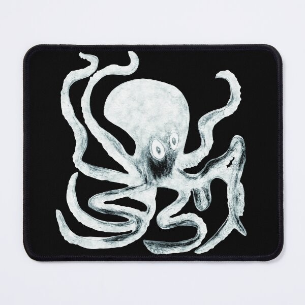 Item preview, Creepy Black and White Octopus designed and sold by TheWorldFamous.