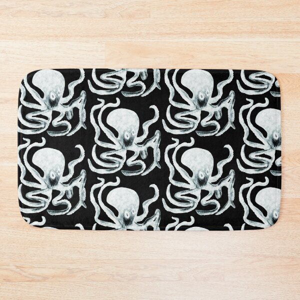 Item preview, Creepy Black and White Octopus designed and sold by TheWorldFamous.