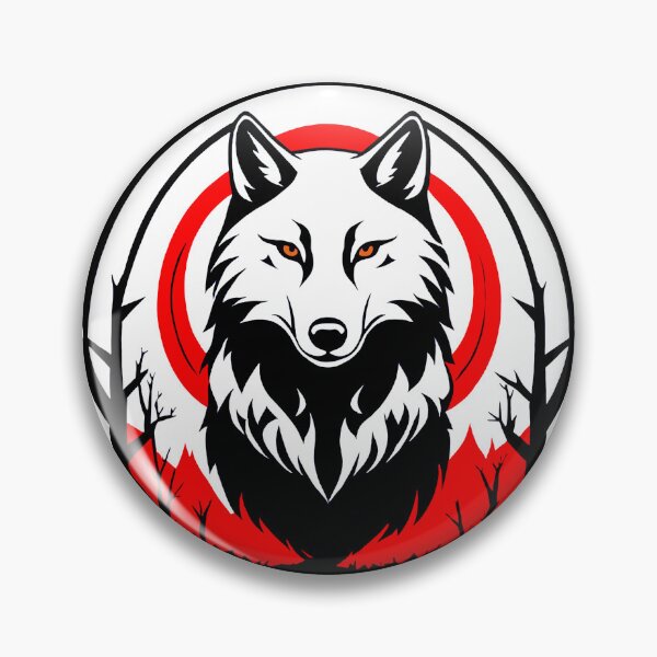 Item preview, The Wolf in the Forest - Minimal Round Illustration designed and sold by AD-Digital-Art.