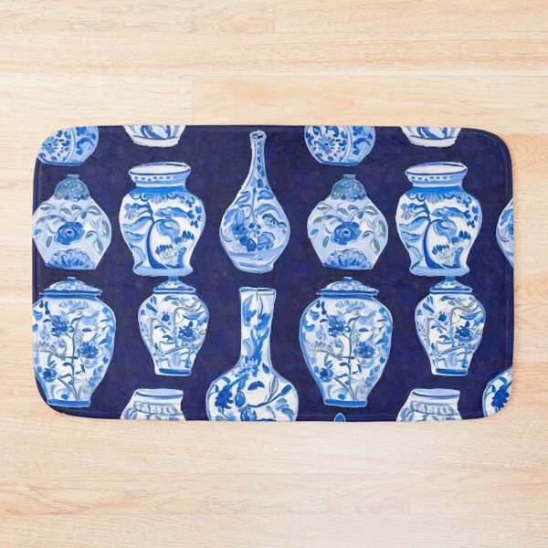 Item preview, Chinoiserie jars on deep blue. Oil painting designed and sold by SophieClimaArt.