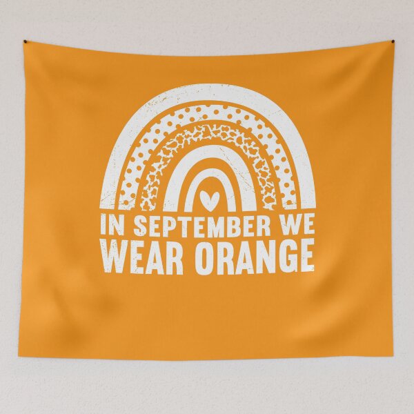 Item preview, In September We Wear Orange Rainbow Leukemia Awareness designed and sold by MobyStickers.