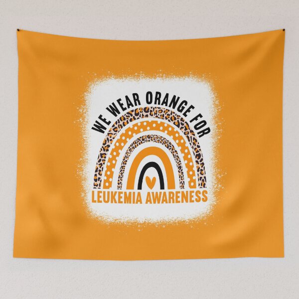 Item preview, We Wear Orange For Leukemia Cancer Awareness Leopard Rainbow designed and sold by MobyStickers.