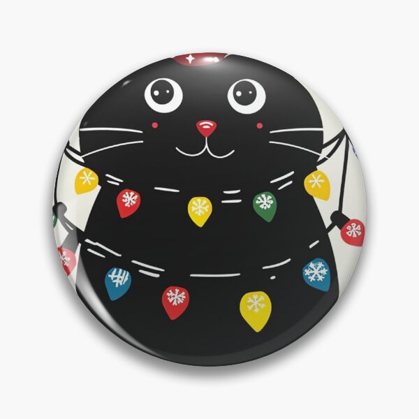 Item preview, Yuletide Glow: Black Cat in Christmas Lights designed and sold by geodedebit.