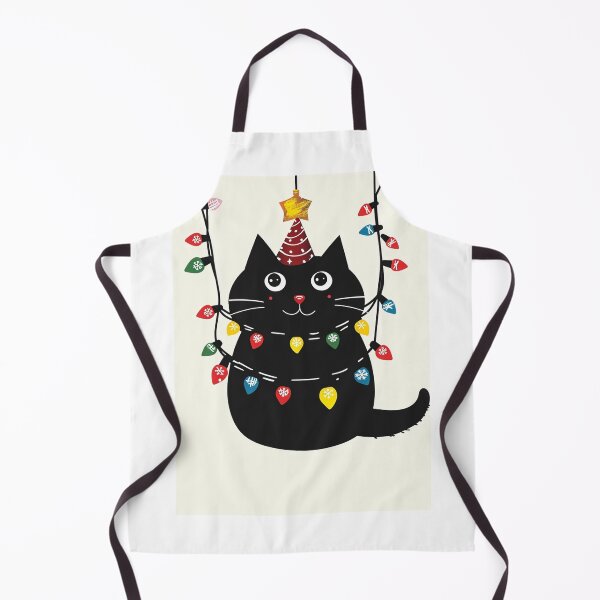 Item preview, Yuletide Glow: Black Cat in Christmas Lights designed and sold by geodedebit.
