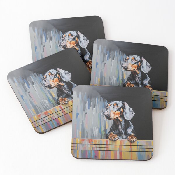 Item preview, Dachshund Oil Painting designed and sold by LivingArtClips.