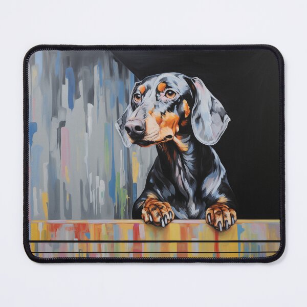 Item preview, Dachshund Oil Painting designed and sold by LivingArtClips.