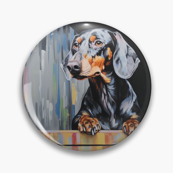 Item preview, Dachshund Oil Painting designed and sold by LivingArtClips.