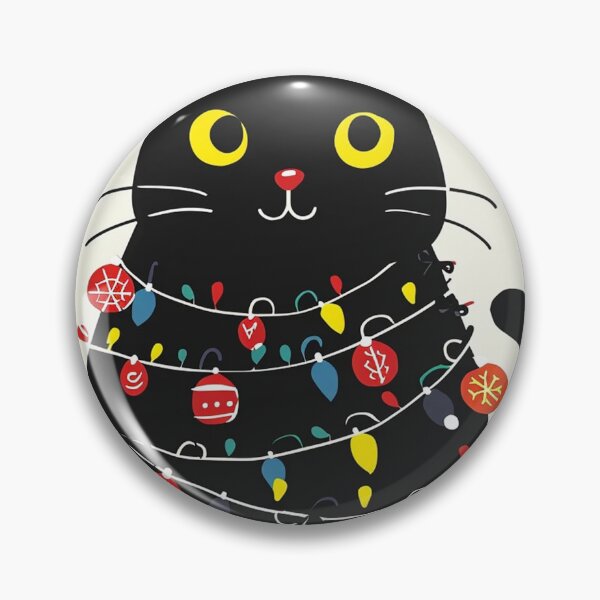 Item preview, Yuletide Glow: Black Cat in Christmas Lights designed and sold by geodedebit.