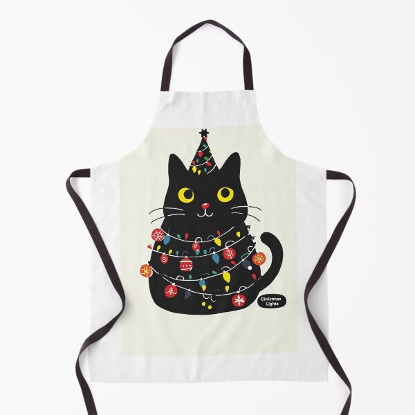 Item preview, Yuletide Glow: Black Cat in Christmas Lights designed and sold by geodedebit.