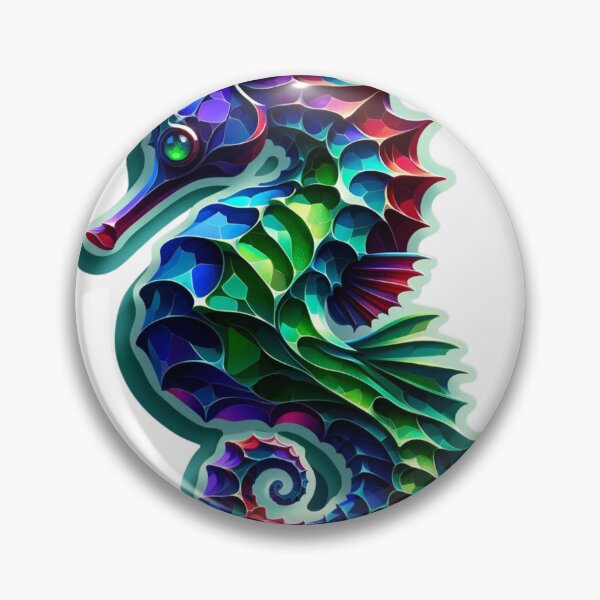 Item preview, Vibrant Seahorse Digital Illustration designed and sold by mymagicstoreus.