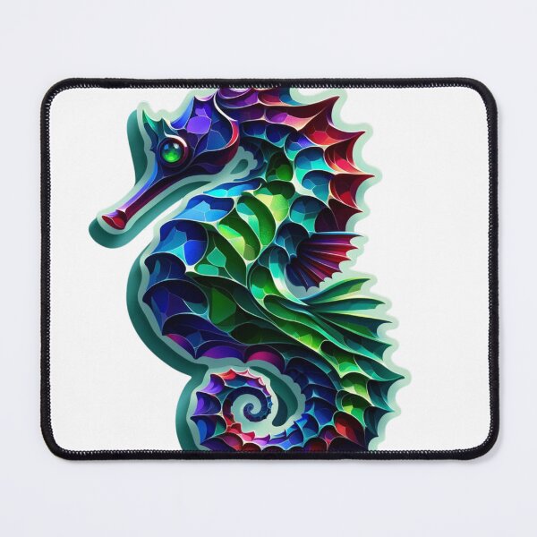 Item preview, Vibrant Seahorse Digital Illustration designed and sold by mymagicstoreus.