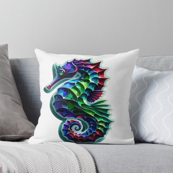 Item preview, Vibrant Seahorse Digital Illustration designed and sold by mymagicstoreus.