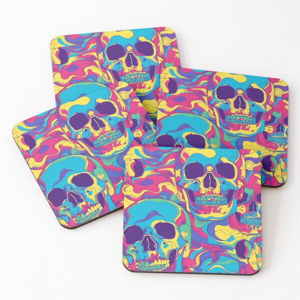 Item preview, Tiled Psychedelic Skulls Pattern designed and sold by dcrc.