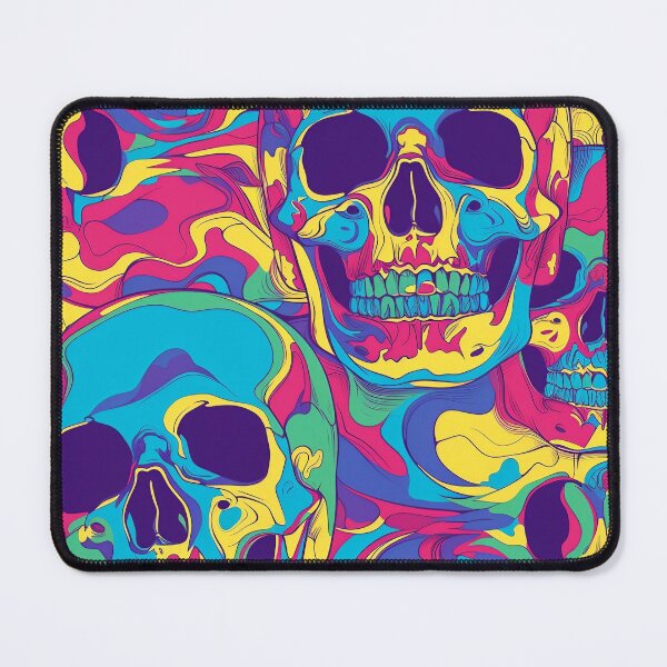 Item preview, Tiled Psychedelic Skulls Pattern designed and sold by dcrc.