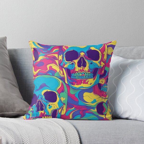 Item preview, Tiled Psychedelic Skulls Pattern designed and sold by dcrc.