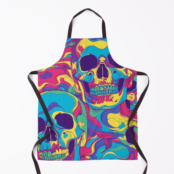 Item preview, Tiled Psychedelic Skulls Pattern designed and sold by dcrc.