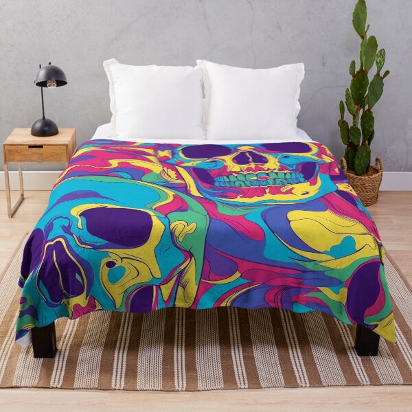 Item preview, Tiled Psychedelic Skulls Pattern designed and sold by dcrc.