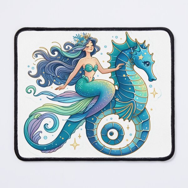 Item preview, Mermaid And Seahorse designed and sold by mymagicstoreus.
