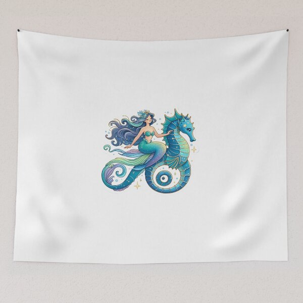 Item preview, Mermaid And Seahorse designed and sold by mymagicstoreus.