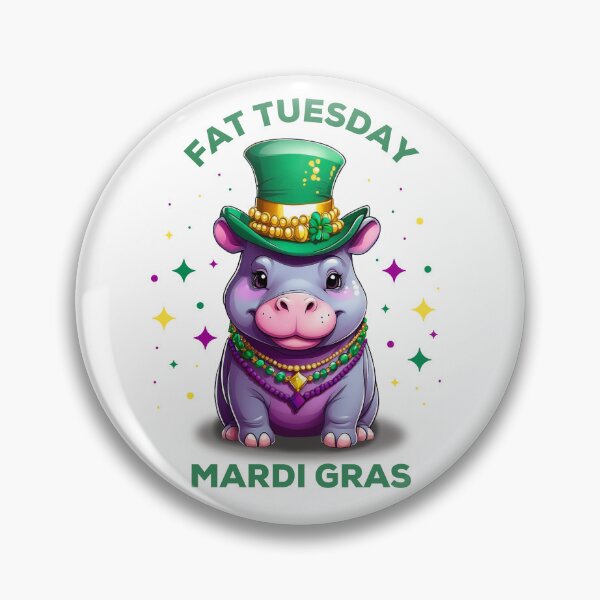 Item preview, Fat Tuesday, Mardi Gras Hippo (White) designed and sold by Gsallicat.