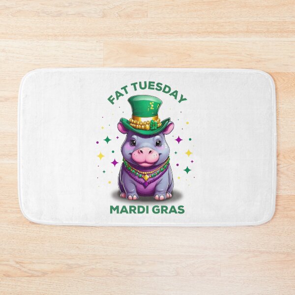 Item preview, Fat Tuesday, Mardi Gras Hippo (White) designed and sold by Gsallicat.