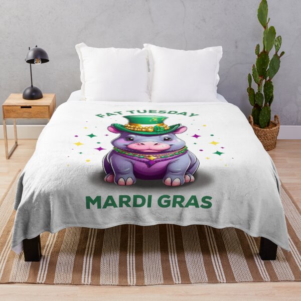 Item preview, Fat Tuesday, Mardi Gras Hippo (White) designed and sold by Gsallicat.