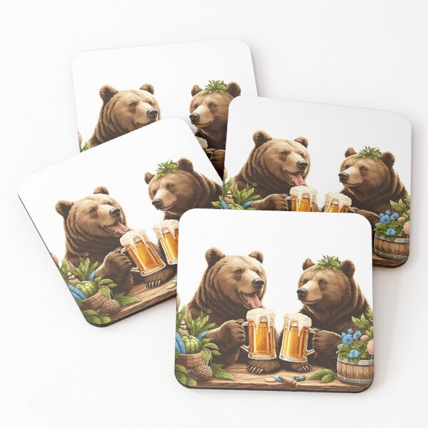 Item preview, Bear Cheers - Two Bears Enjoying a Beer Together designed and sold by iwcus.
