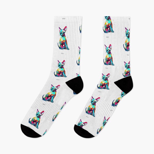 Item preview, Geometric Grace: The Colorful Sphynx Cat designed and sold by geodedebit.