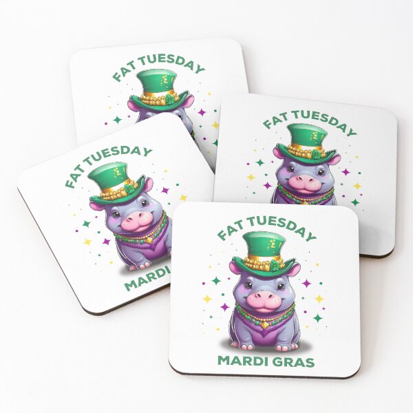 Item preview, Fat Tuesday, Mardi Gras Hippo (White) designed and sold by Gsallicat.