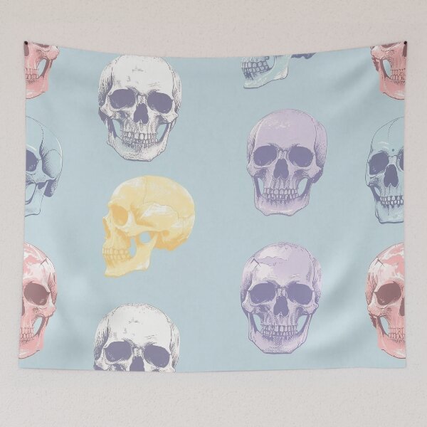 Item preview, Tiled Pastel Skulls Pattern designed and sold by dcrc.