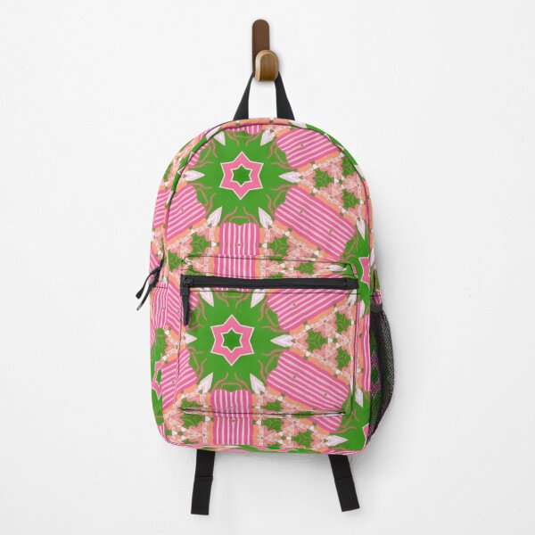 Item preview, Pink and green preppy chinoiserie lattice designed and sold by SophieClimaArt.