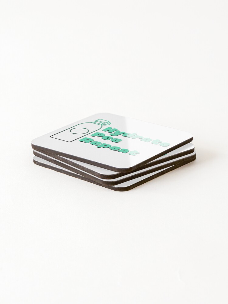 Thumbnail 4 of 5, Coasters (Set of 4), "Hydrate Cycle - Water Routine Humor" designed and sold by Ingridpd.