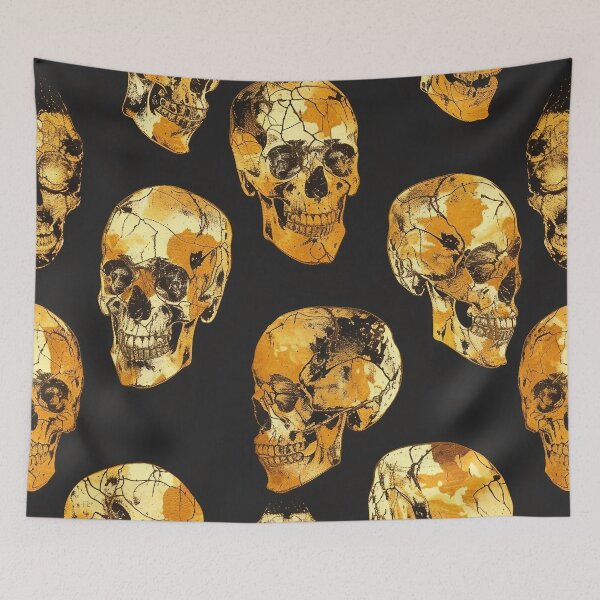 Item preview, Tiled Golden Skull Pattern designed and sold by dcrc.