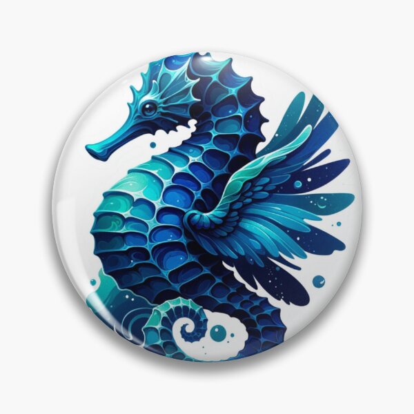 Item preview,  Vibrant Blue Seahorse Digital Illustration designed and sold by mymagicstoreus.