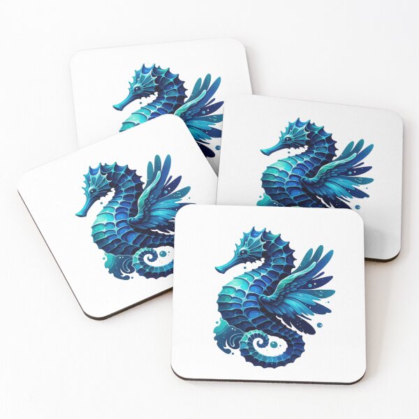 Item preview,  Vibrant Blue Seahorse Digital Illustration designed and sold by mymagicstoreus.