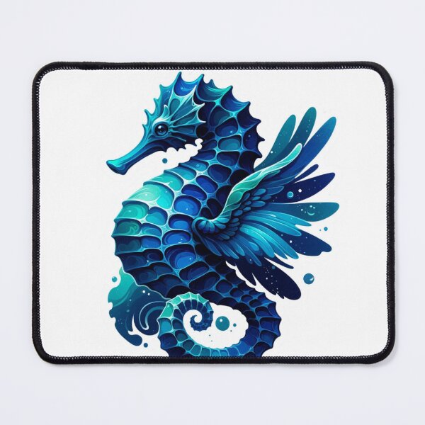 Item preview, Vibrant Blue Seahorse Digital Illustration designed and sold by mymagicstoreus.