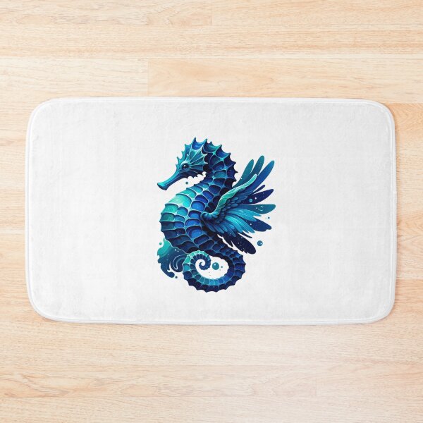 Item preview, Vibrant Blue Seahorse Digital Illustration designed and sold by mymagicstoreus.
