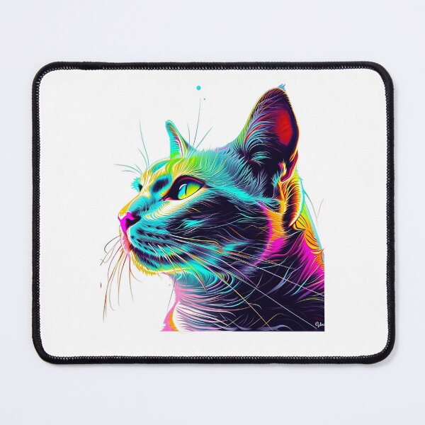 Item preview, Neon Whiskers: The Cybercat's Pop Art Portrait designed and sold by geodedebit.