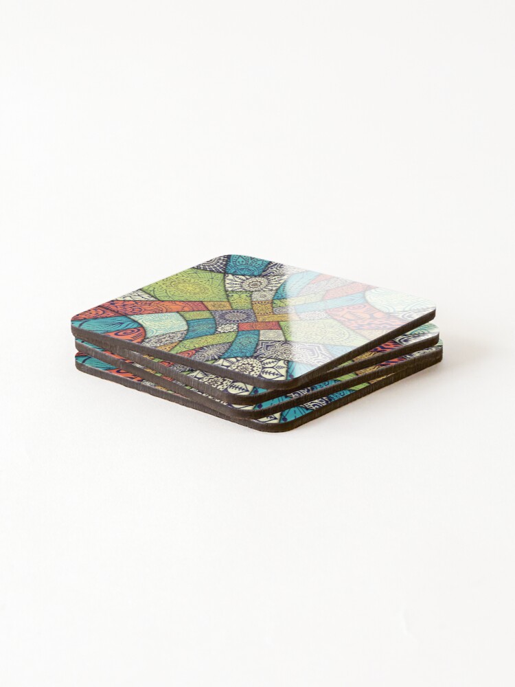 Thumbnail 4 of 5, Coasters (Set of 4), Colorful Patchwork Pattern Design designed and sold by Vicky021.