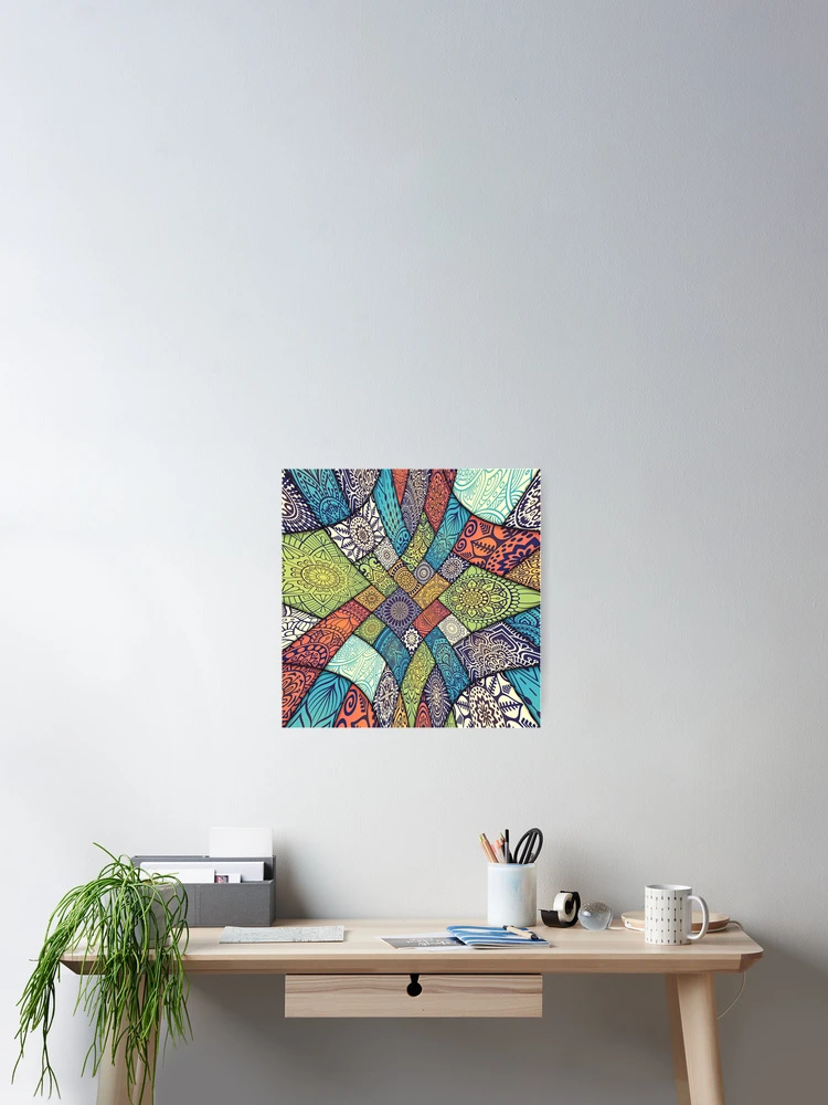 Thumbnail 2 of 3, Poster, Colorful Patchwork Pattern Design designed and sold by Vicky021.