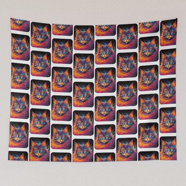 Item preview, Inferno Purr: The Mystical Fire Cat designed and sold by geodedebit.
