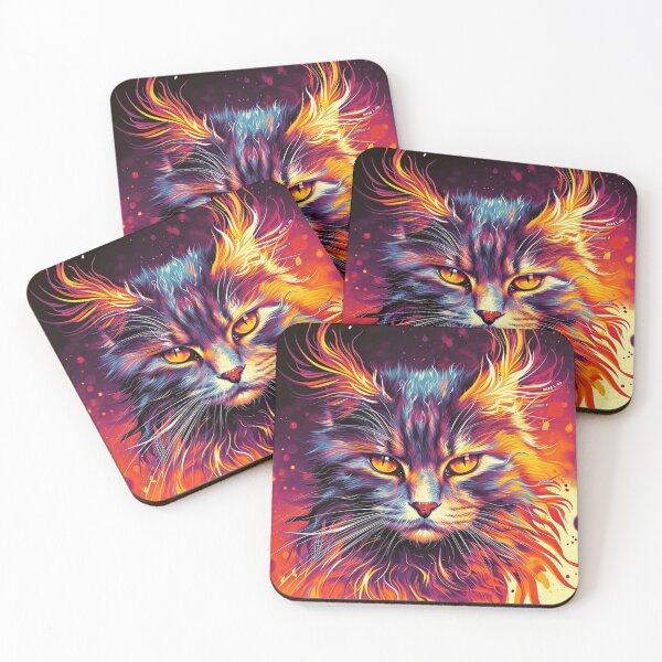 Item preview, Inferno Purr: The Mystical Fire Cat designed and sold by geodedebit.