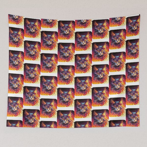 Item preview, Inferno Purr: The Mystical Fire Cat designed and sold by geodedebit.