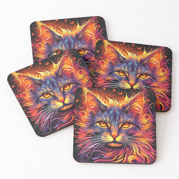 Item preview, Inferno Purr: The Mystical Fire Cat designed and sold by geodedebit.