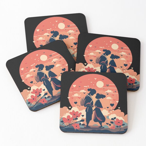 Item preview, Japanese Love Sunset Illustration designed and sold by Charm-Creations.