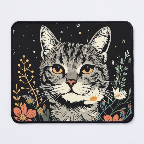 Item preview, Valentine's Day: Lovely Cat with Flowers designed and sold by aikittycats.